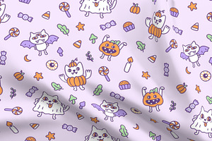 Cute Halloween With Monster Cats