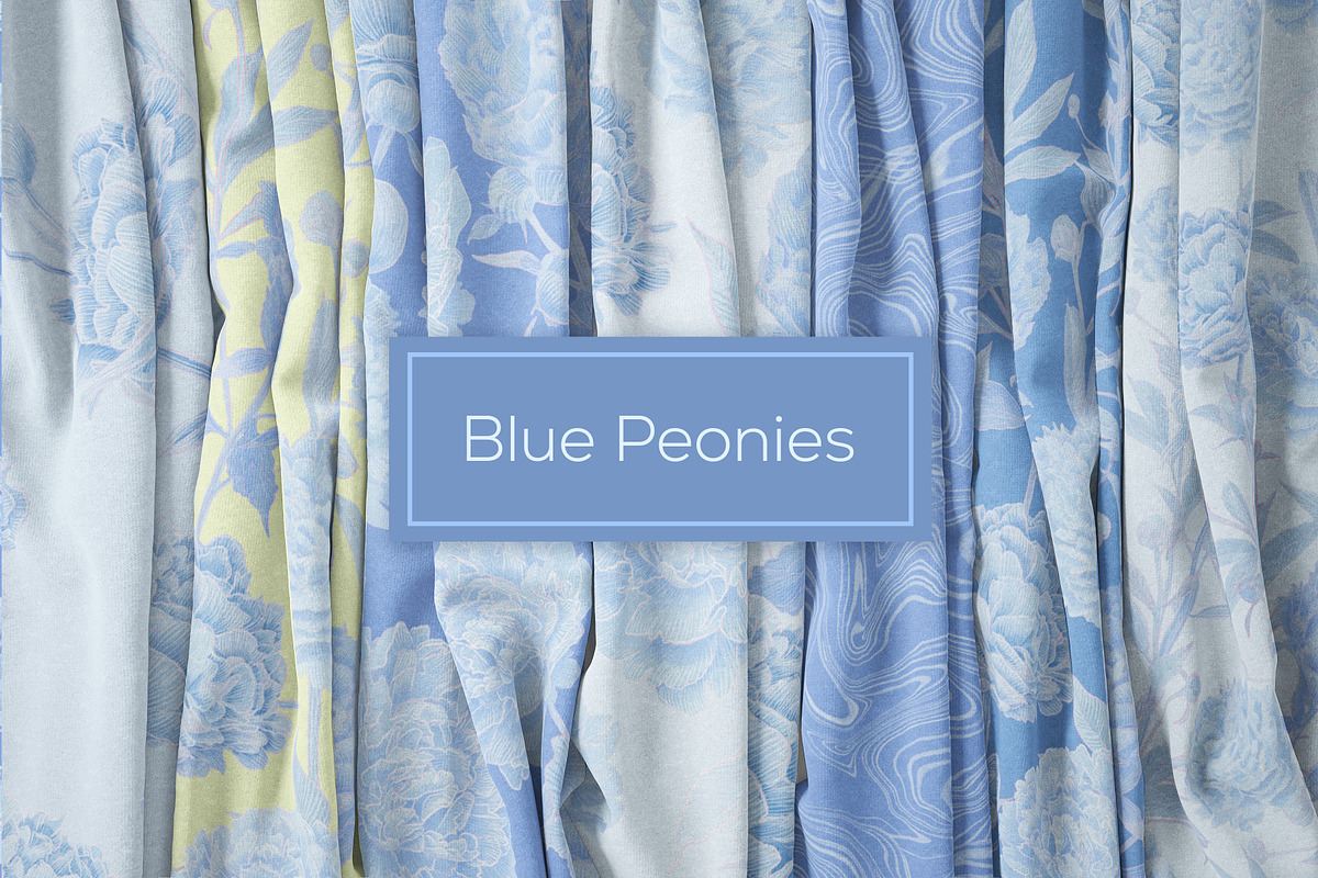 Blue Peonies seamless patterns, a Pattern Graphic by ANAKOTO (Photo 13 of 16)