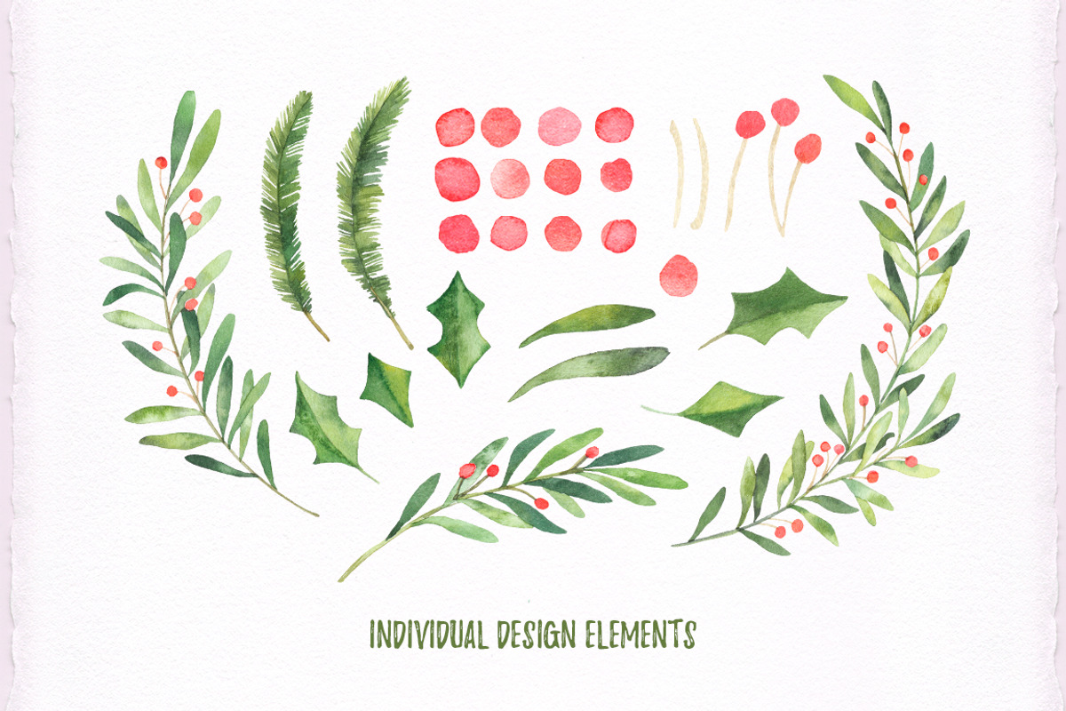 Christmas watercolor set, a Decorative Illustration by Kate Macate (Photo 3 of 3)
