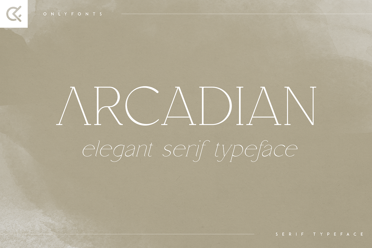 Arcadian - elegant serif typeface, a Serif Font by Only Fonts (Photo 1 of 11)