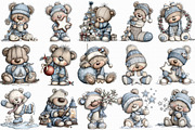 Christmas Bears Clipart Bundle, an Illustration by Libby Wishes (Thumbnail 2 of 7)