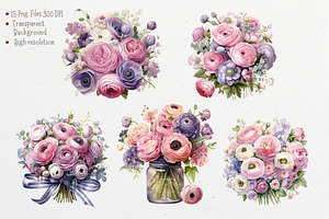 Ranunculus Watercolor Collection