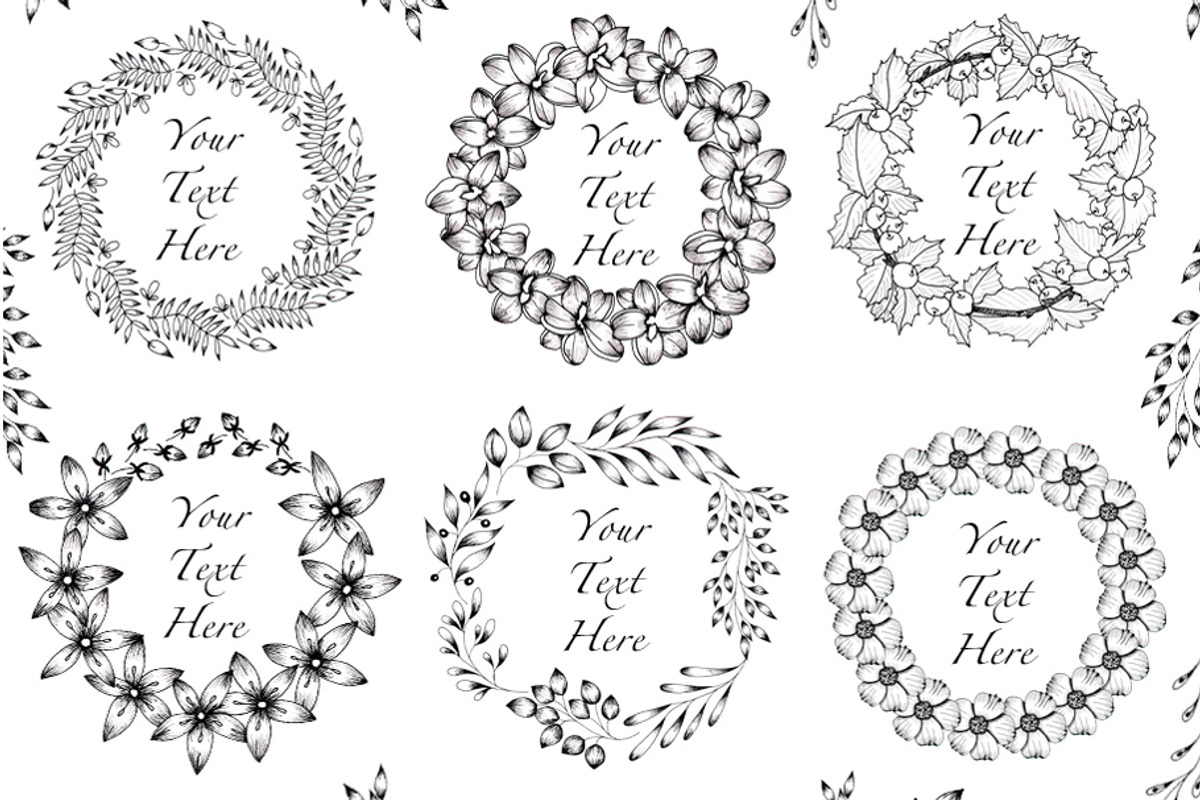 Black and White Botanical Collection, an Illustration by TanataDesign (Photo 5 of 8)