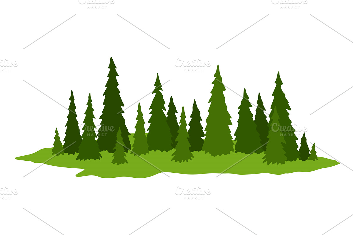 Evergreen Forest Scene that features, an Illustration by the8monkey
