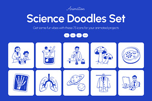 Animated Science Doodles, an Outline Icon by Vectors Market
