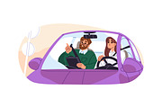 Education in driving school set, a Transportation Illustration by PaperTrident (Thumbnail 4 of 7)