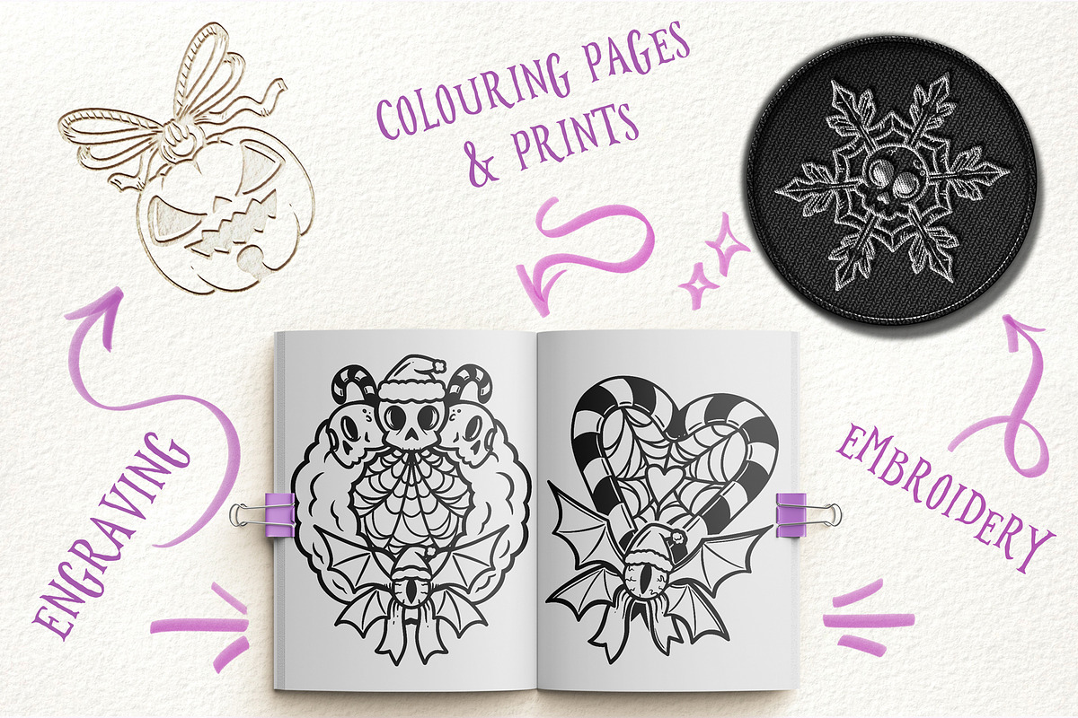 Spooky Christmas - festive PNG SVG, a Seasonal Illustration by Sonch' s Curiosities (Photo 3 of 3)