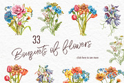 Wildflowers & Gardenflowers clipart, a Decorative Illustration by Ann Astro (Thumbnail 3 of 9)