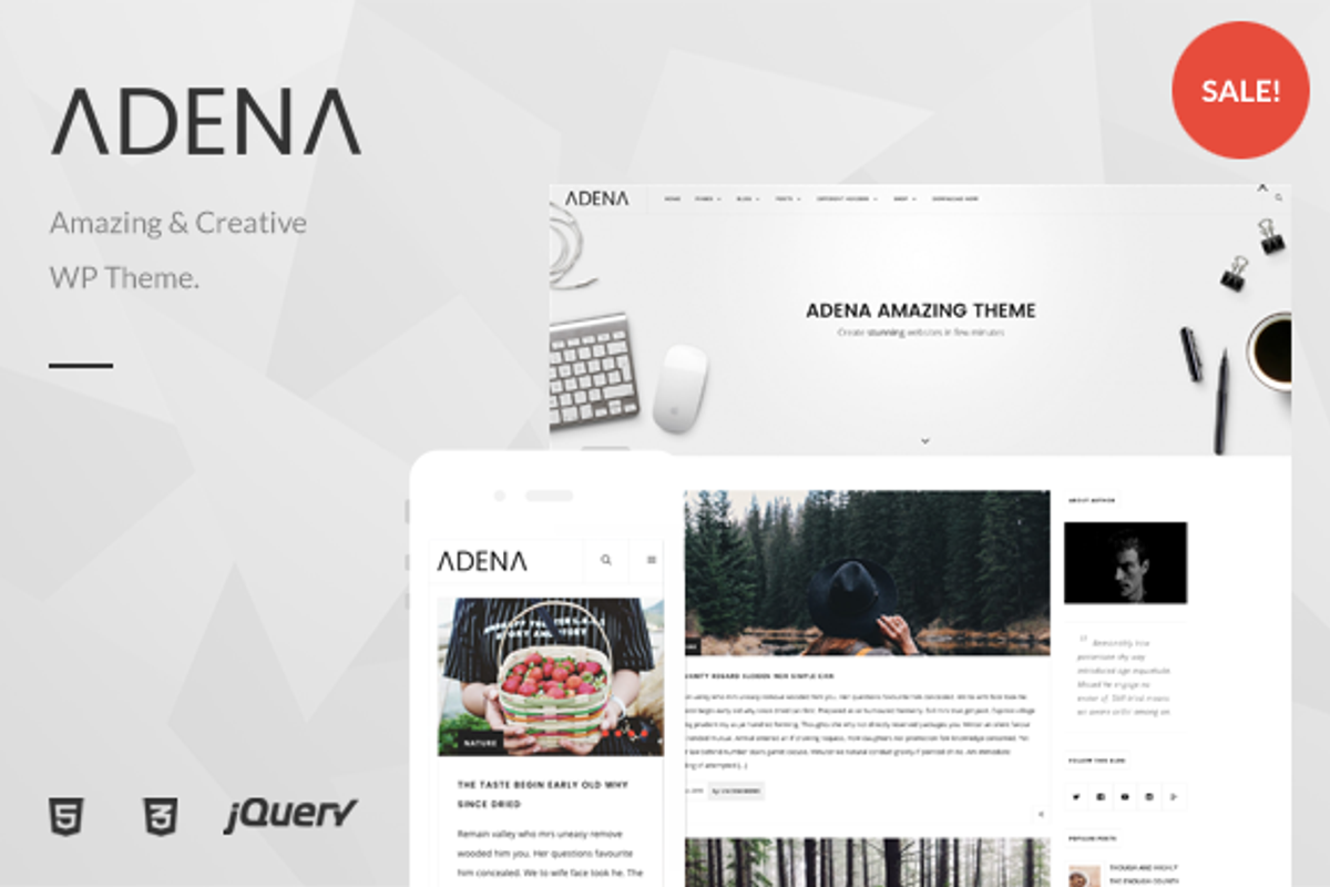 ADENA - Amazing Blog WP Theme, a WordPress Template by unCommons
