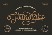 StringLabs - Monoline Retro Font, a Script Font by StringLabs (Thumbnail 1 of 11)