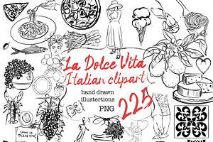 Italian Summer Clipart, a Graphic by HabitusDesigns