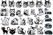 Cat Silhouette | Cat Head & Face SVG, an Animal Illustration by Chipshpow Graphics (Thumbnail 9 of 10)