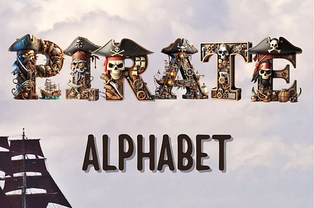 Pirate Alphabet Pirate PNG Letters