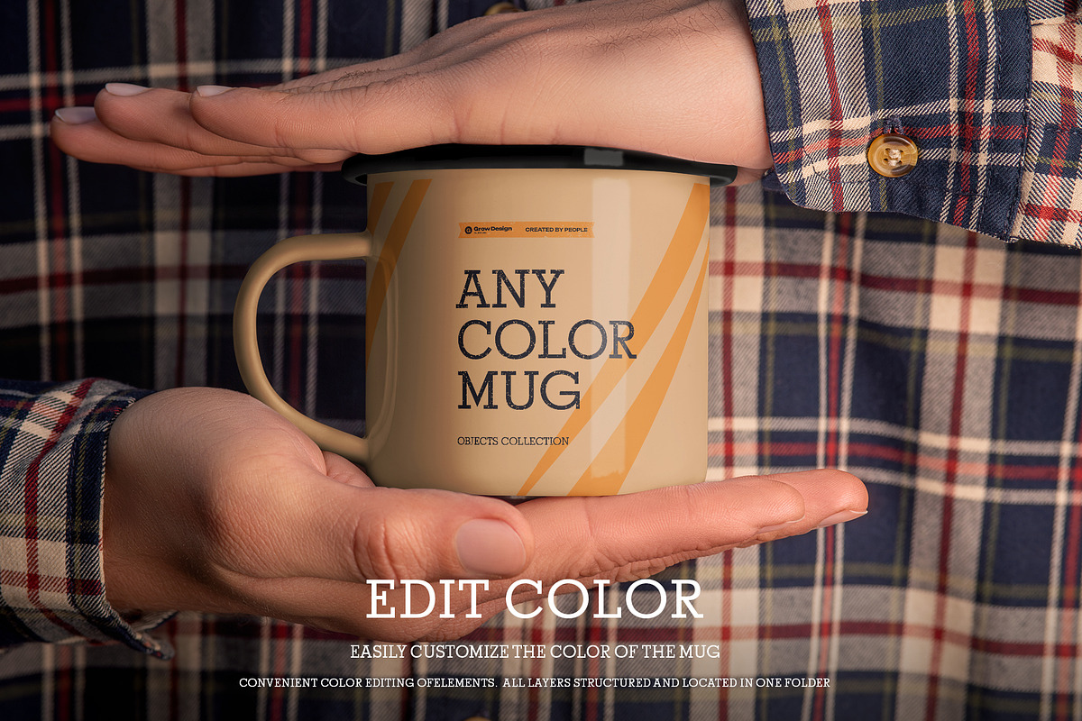 6 Outdoor Enamel Mug Mockup, a Cups & Container Mockup by Grow Design Craft Studio (Photo 2 of 6)