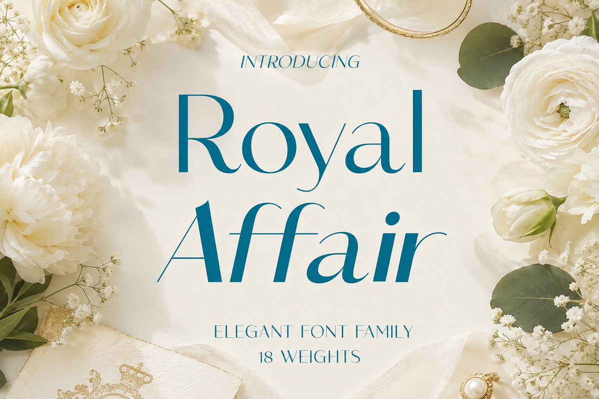 Royal Affair - Classy Wedding Type, a Sans Serif Font by HipFonts (Photo 1 of 12)