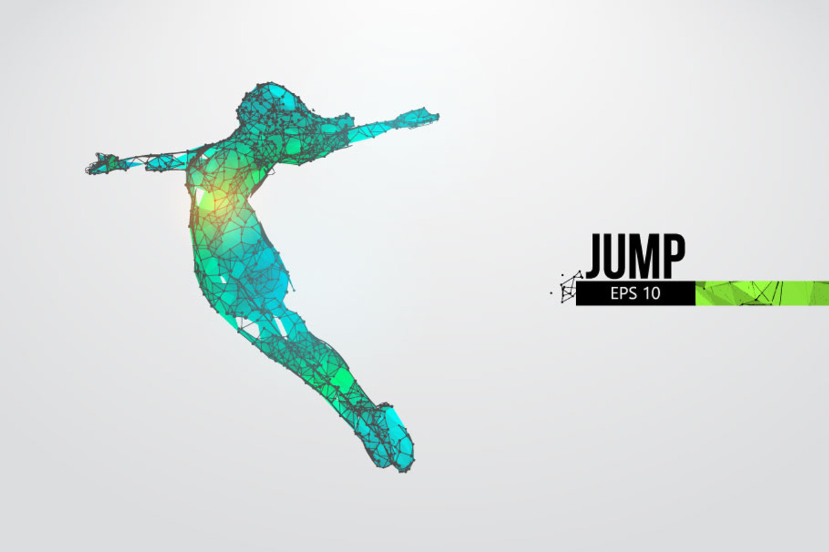 Silhouettes of a jumping woman, a Healthcare Illustration by Matrosovv (Photo 2 of 4)