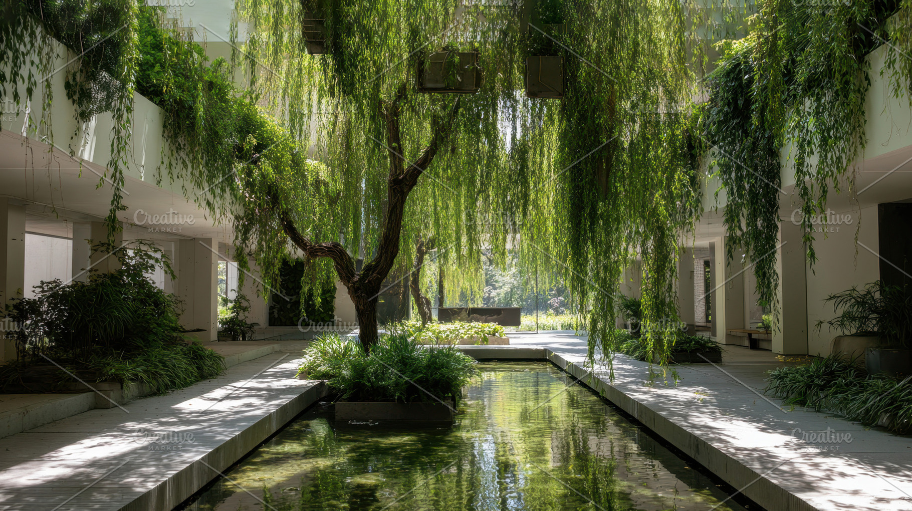 Greenery by tranquil water, a Photo by Beautiful things