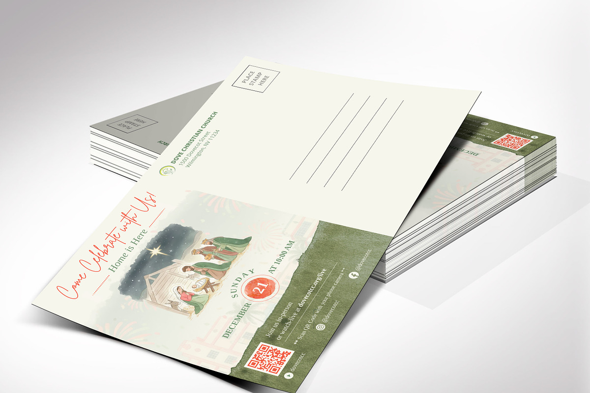 Retro Christmas Sunday Postcard, a Flyer Template by Godserv Designs (Photo 4 of 15)
