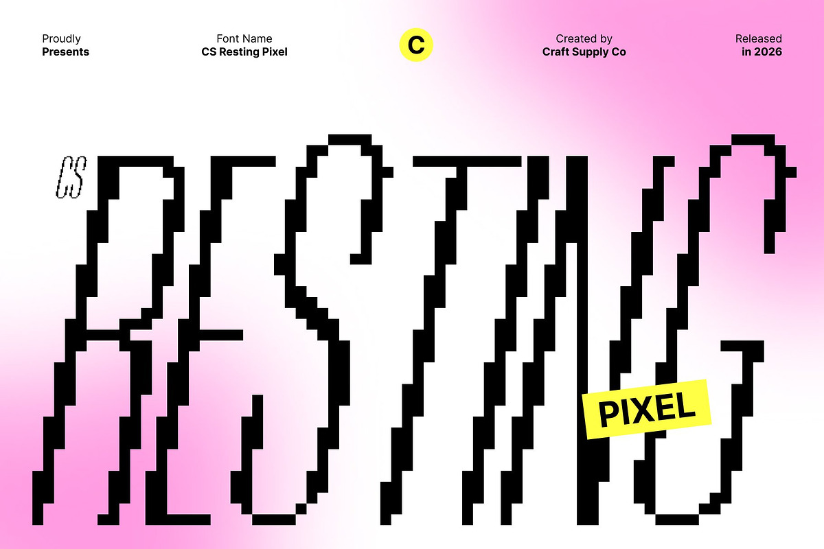 CS Resting Pixel, a Sans Serif Font by Craft Supply Co. (Photo 1 of 8)