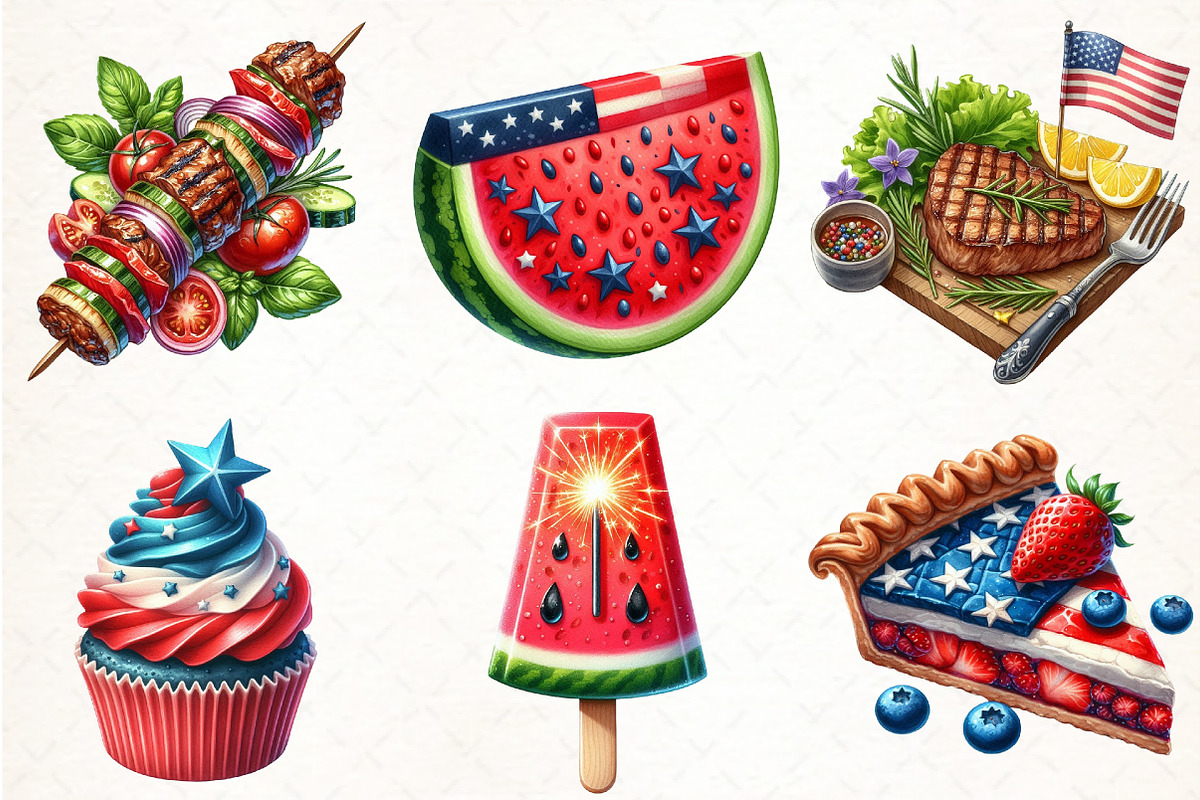 4th of July Foods Party Clipart, an Illustration by Pixels.Craft (Photo 2 of 7)