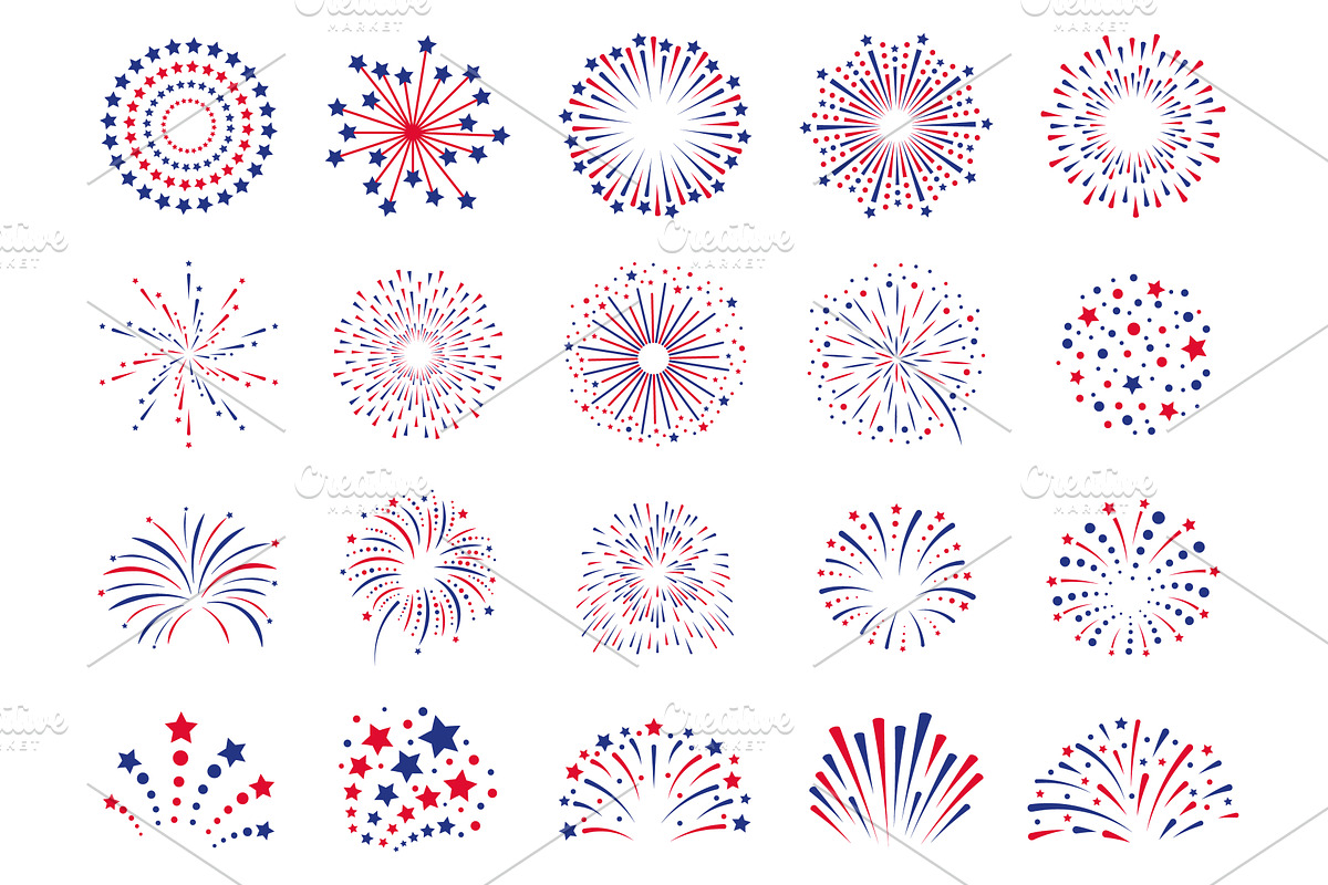 Fireworks 4th July. Celebration, a Background Graphic by winwin.art
