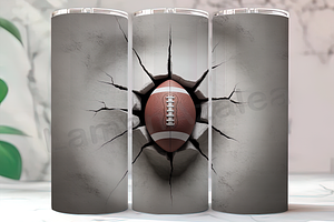 3D Breaking Wall Football Tumbler, an Arts & Entertainment Photo by LamanAzalea
