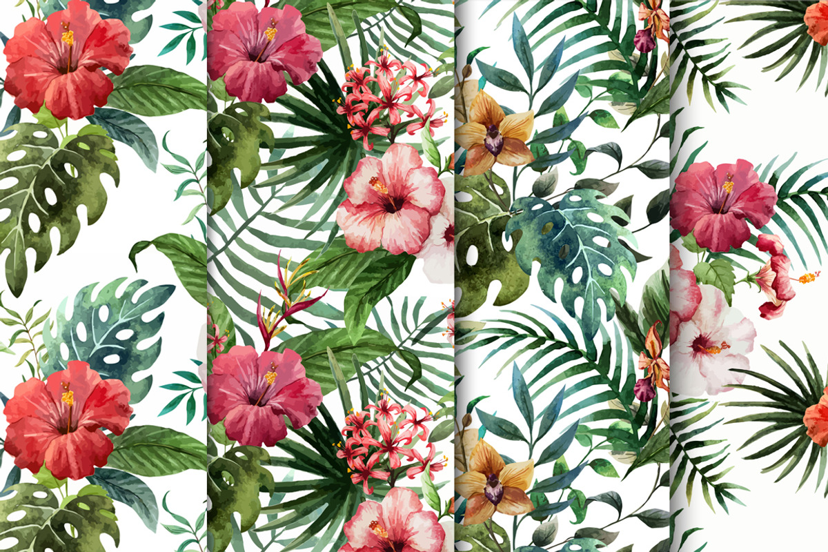 Tropical watercolor set+PNG! preview 2