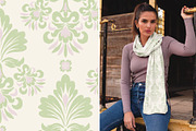 Green Ikat Floral Damask Pattern, a Pattern Graphic by PPEthnicDecorPattern (Thumbnail 4 of 7)