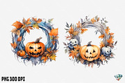 Halloween Pumpkin Wreath, an Illustration by Gemstone (Thumbnail 11 of 12)