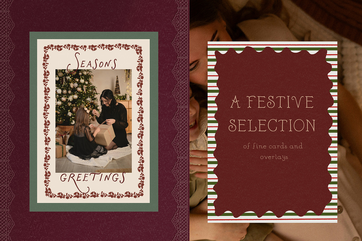 Vintage Christmas Cards & Frames, a Background Graphic by Laras Wonderland (Photo 9 of 12)