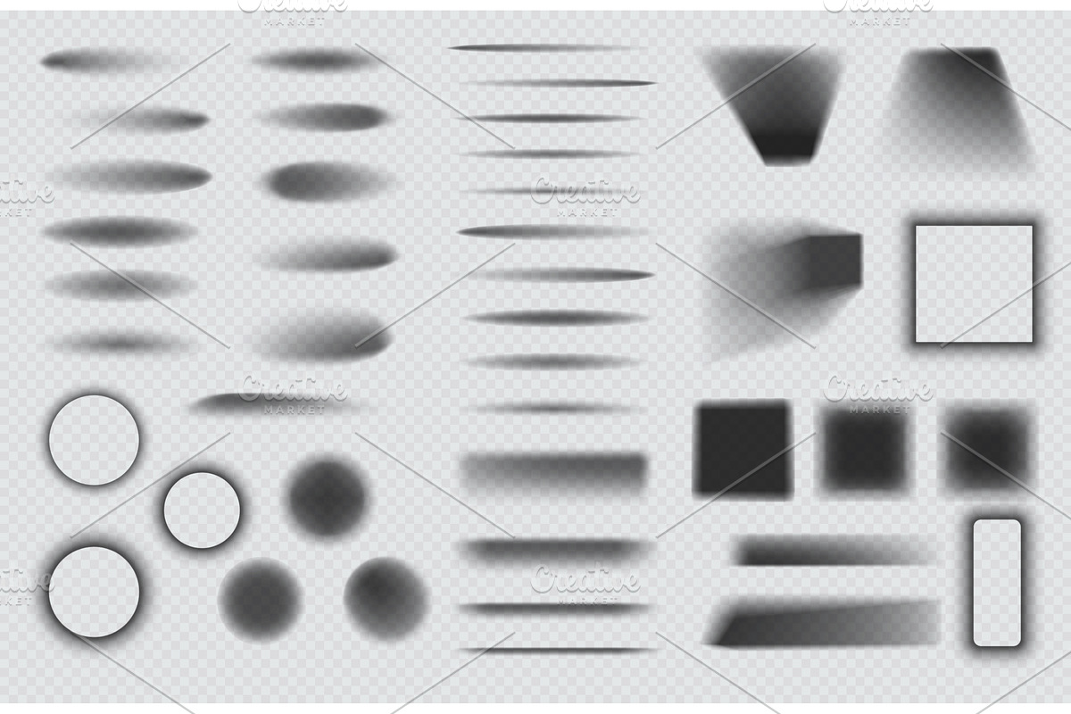 Realistic shadow set isolated on, an Object Graphic by studioworkstock