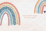 Watercolor Boho Rainbow Clipart png, an Illustration by Peachycottoncandy (Thumbnail 3 of 3)