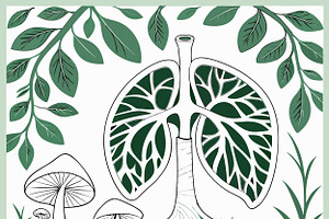 Artistic lungs tree mushroom nature, a Healthcare Illustration by SouravDesign