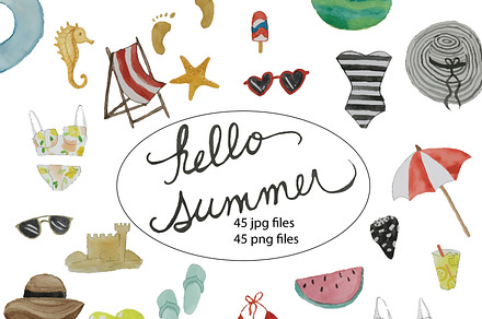 Hello Summer - watercolor 