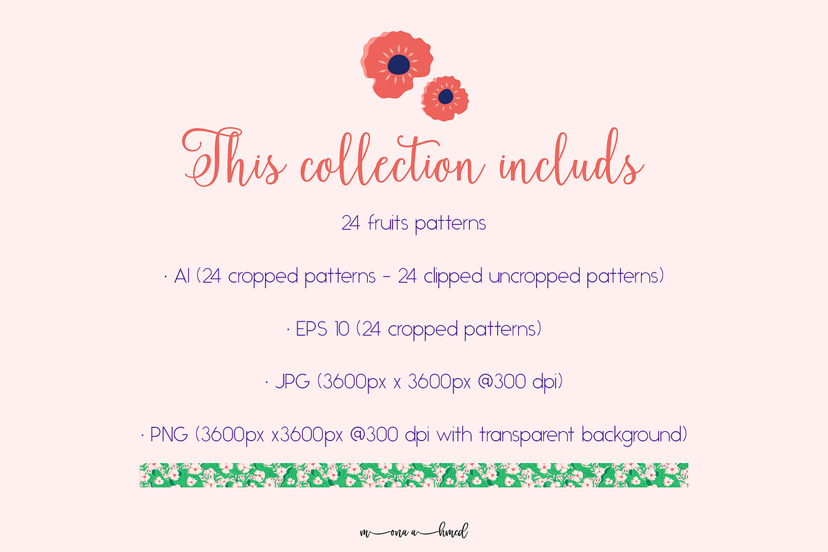 Happy Flowers collection, a Pattern Graphic by Mona Ahmed (Photo 6 of 6)