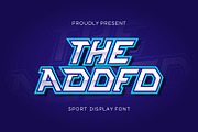 Adofo - Sports Diplay Font, a Sans Serif Font by Imoodev (Thumbnail 1 of 6)