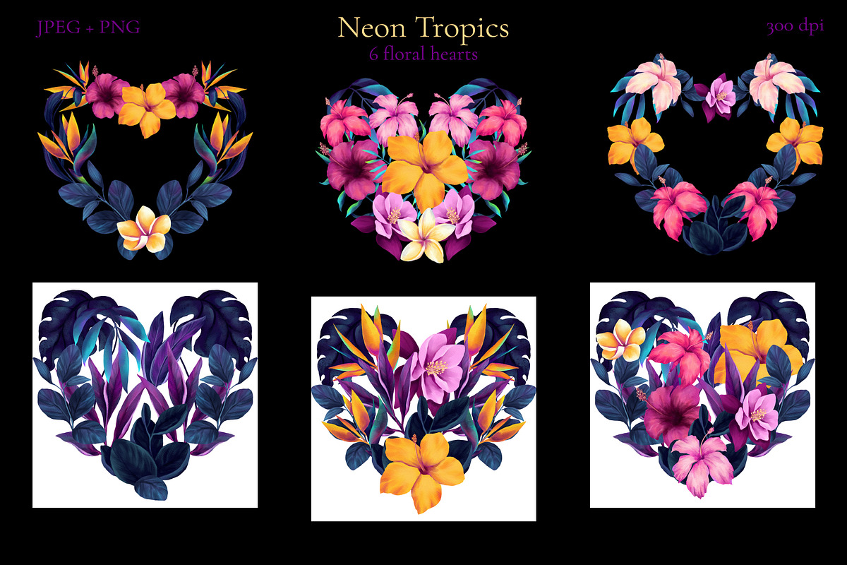 Neon Tropics watercolor, an Object Graphic by Salted Galaxy (Photo 4 of 16)
