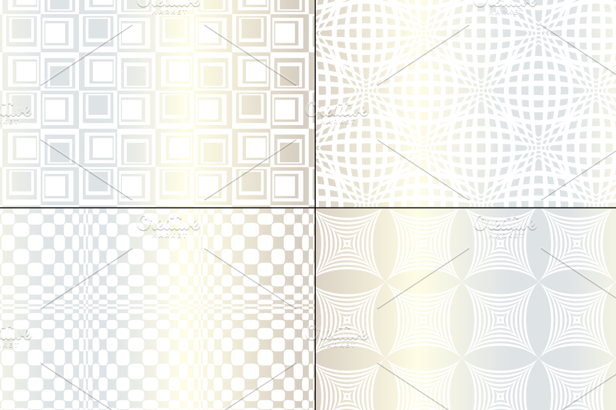 Seamless Silver Op Art Patterns preview 4