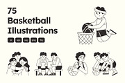 Basketball Illustration, an Outline Icon by Vectors Market (Thumbnail 1 of 8)