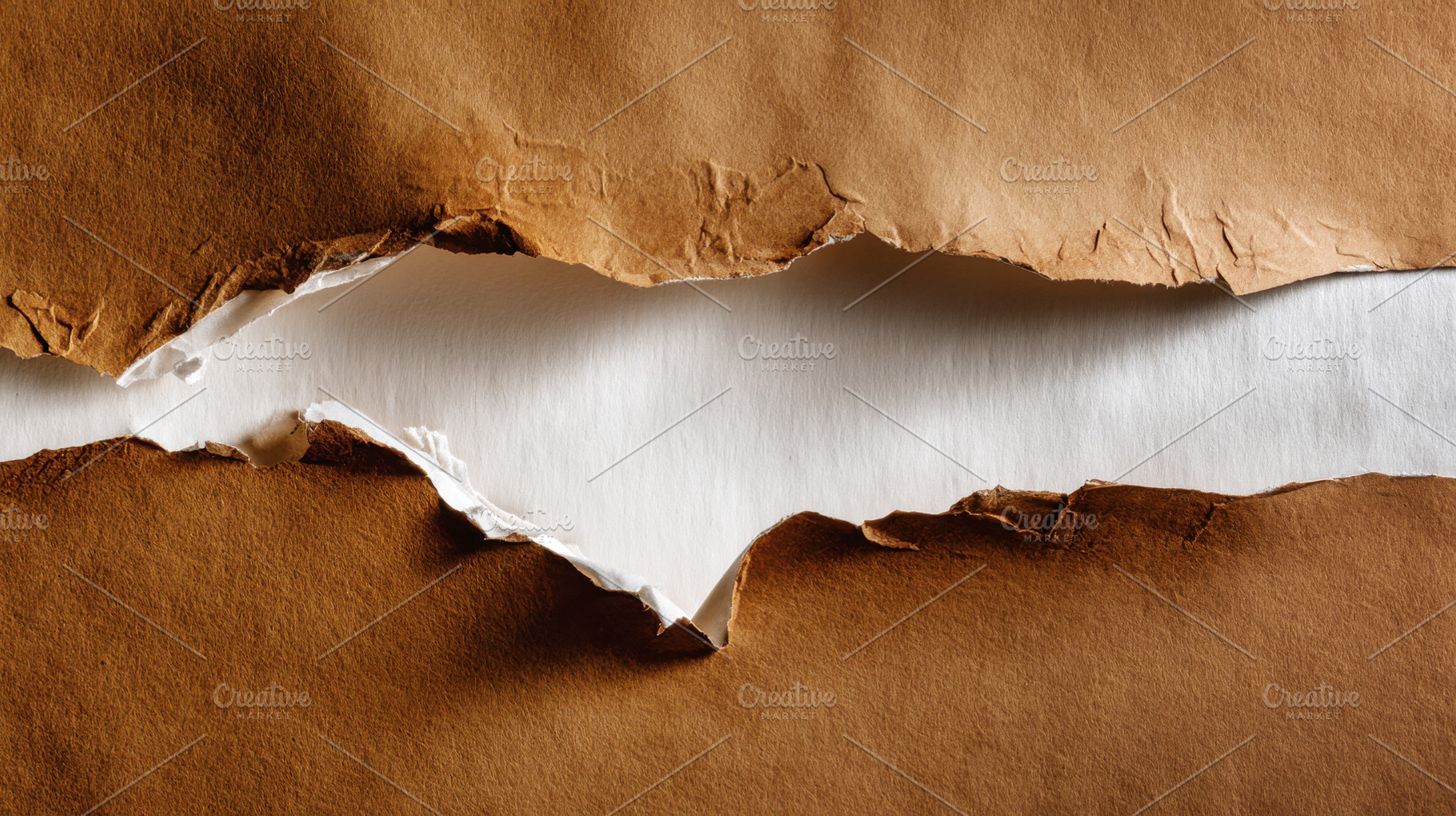 Torn brown paper, white sheet, a Photo by Beautiful things