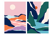 Abstract nature landscapes cards set, a Decorative Illustration by Good Studio (Thumbnail 14 of 34)