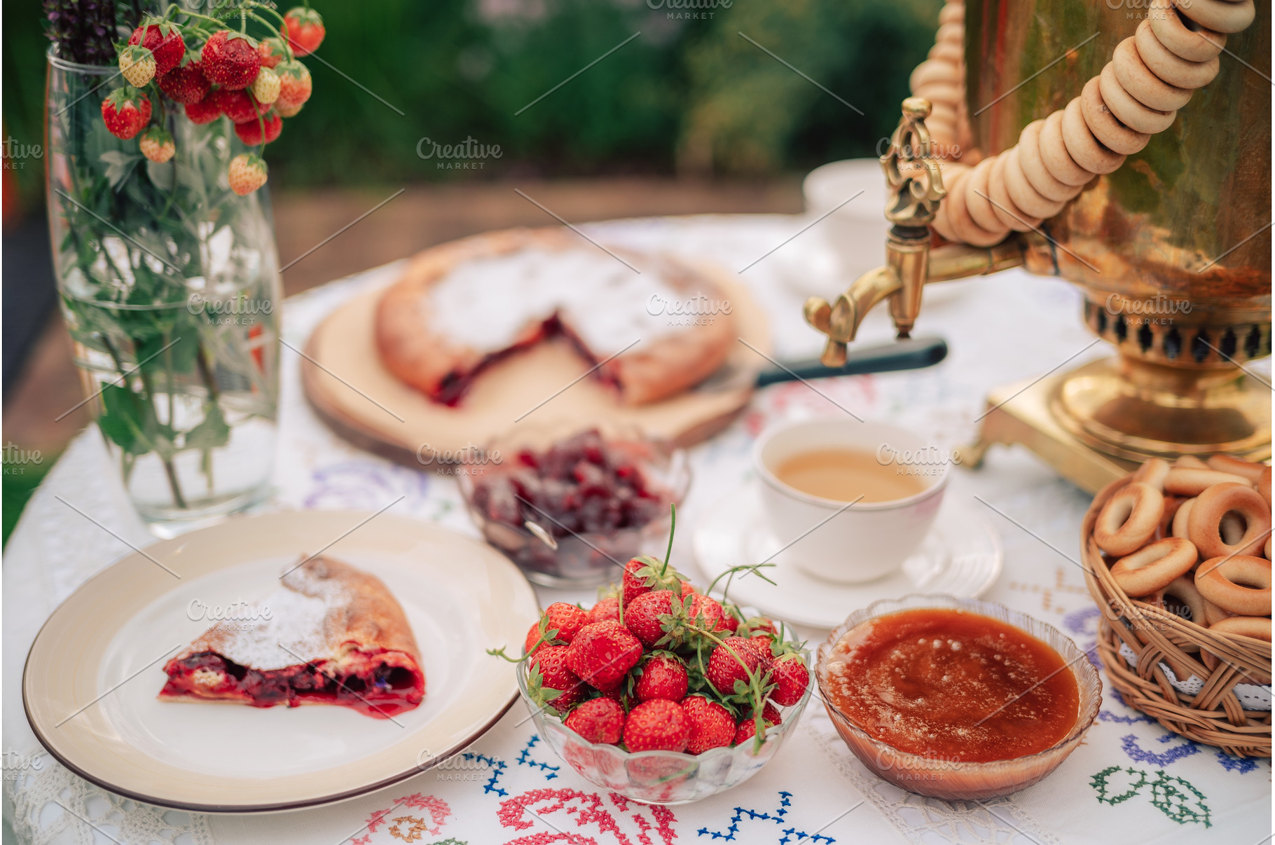 Traditional Outdoor Tea with Samovar, a Food & Drink Photo by Jan Jack Russo Media