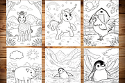 Cute Animal Coloring Pages for Kids, an Animal Illustration by LA Design (Thumbnail 9 of 10)