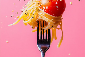Tasty forkful of spaghetti, a Photo by Beautiful things