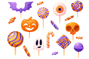 Halloween candies. Sweet sugar, an Illustration by LadadikArt