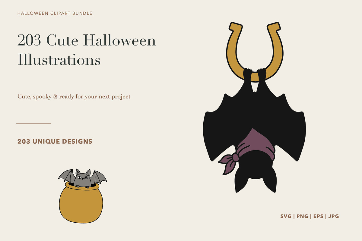 203 Cute Halloween Illustrations, a Seasonal Illustration by designvectx (Photo 2 of 11)