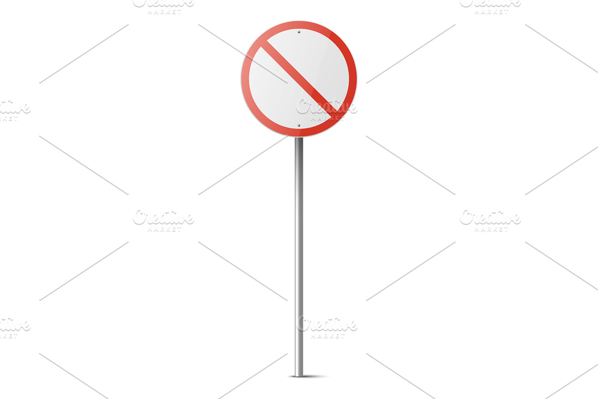 Vector Set of Road Prohibition Signs, an Object Graphic by Gomolach (Photo 3 of 7)