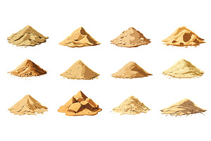 Sand pile set. Abstract stack shapes, an Object Illustration by Valerie Bodnar