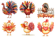 Autumn Cute Turkey Clipart, an Illustration by CitraGraphics (Thumbnail 3 of 6)
