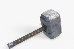 Thor Hammer Low Poly PBR